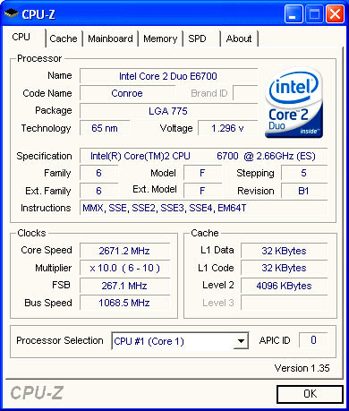 CPU-Z   Core 2 Duo