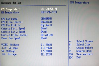 Раздел BIOS «Hardware Monitor»