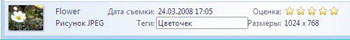 Присваивание графическому файлу меток (тегов)